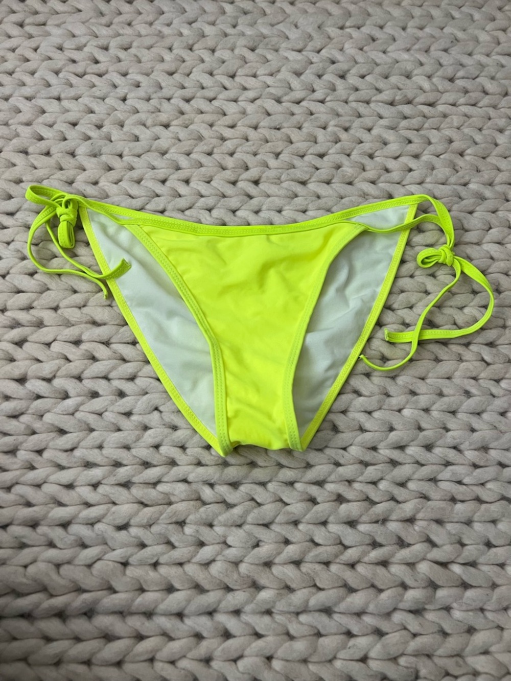 Neon Yellow Tie-Side Bikini Bottoms
